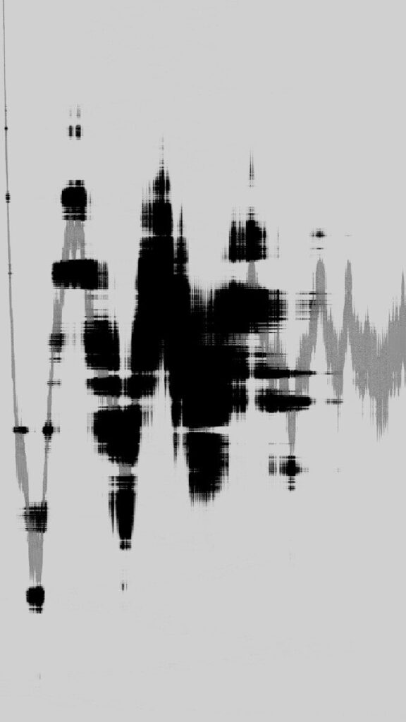 Abstract black and white distorted shapes