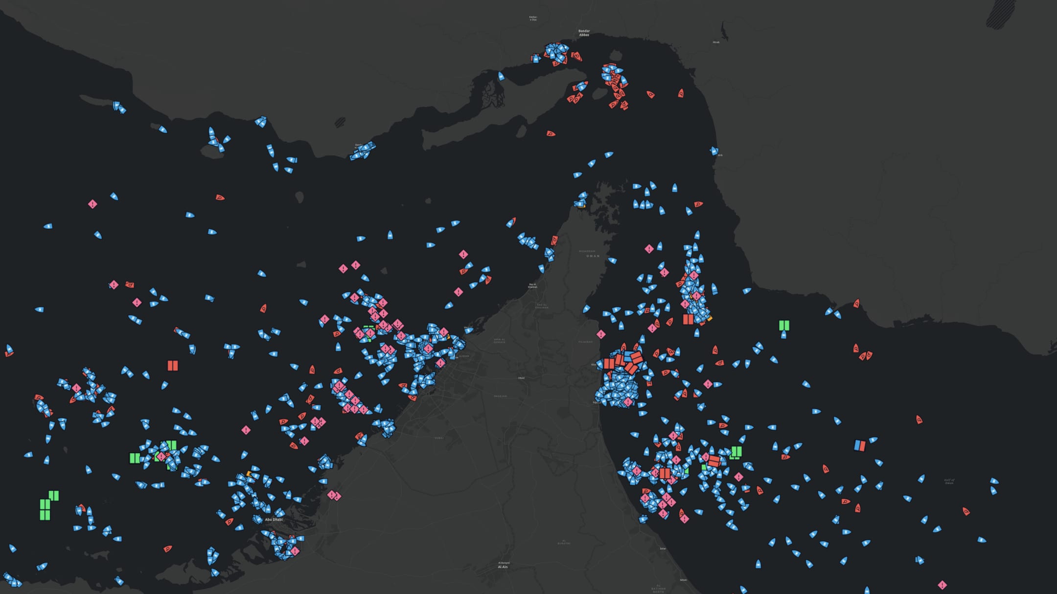 Theia map of live vessel traffic across the South China Sea and western Pacific